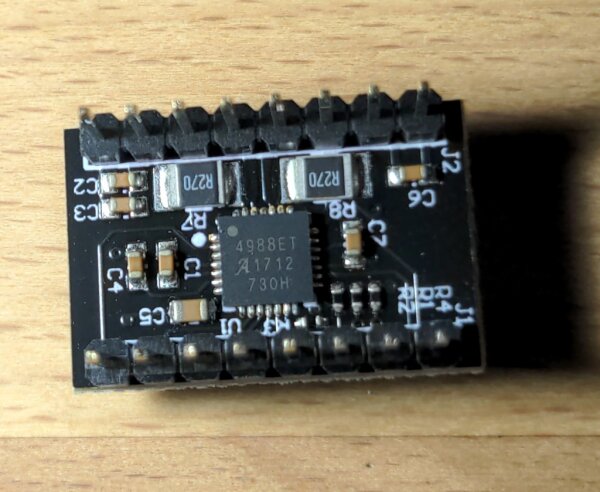 Bottom of Flashforge driver module, showing the <code>A4988</code> chip