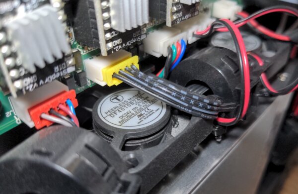 40mm x 40mm x 10mm Motherboard cooling fans, note the obstacles